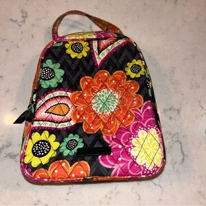 Vera Bradley Ziggy Zinnia Black and Multicolor Lunch Bag